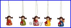 Tree Trunk Engelsgruppe 5 Piece Colourful with Heart Height 1 5/8in New