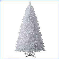 Treetopia Winter White 7 Foot Artificial Prelit LED Full Christmas Tree withStand