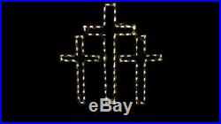 Triple Cross Christmas Holiday Outdoor LED Lighted Decoration Steel Wireframe