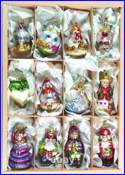 Twelve Days of Christmas Glass Ornaments Set 12 by Inge Glas of Germany 2-4