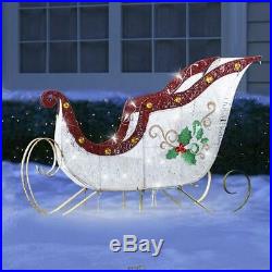 Twinkling Lawn Sculpture Holiday Christmas Sleigh