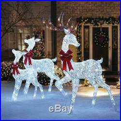Twinkling Life Size 6′ Christmas LED Reindeer Lawn Outdoor Yard Decoration Set