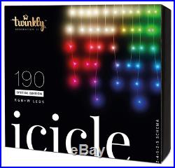 Twinkly 190-Light RGBW LED Icicle Set String Lights, Standard, Multi-Colored