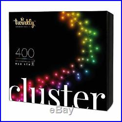 Twinkly 400 LED Bluetooth WiFi RGB Multicolor Decorative Cluster Lights, 19.5 Ft
