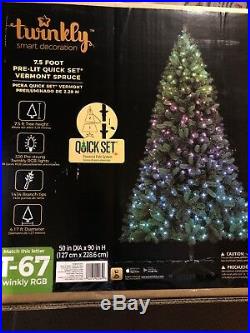 Twinkly 7.5 FT LED Pre-Lit Vermont Spruce Christmas Tree