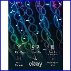 Twinkly Curtain App-Controlled Smart LED Christmas Lights 210 RGB (Open Box)