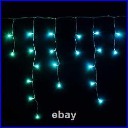 Twinkly Icicle Clear Wire Christmas Lights, Multicolor, 16.4ft (Pack of 2)