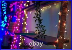 Twinkly Icicle Clear Wire Christmas Lights, Multicolor, 16.4ft (Pack of 2)