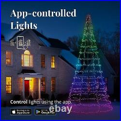 Twinkly Light Tree App-Controlled Flag-Pole Christmas Tree with 450 RGB+W, 10