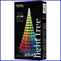 Twinkly Light Tree Smart Flag-Pole Christmas Tree Light Decor with 1200 LEDs, 26