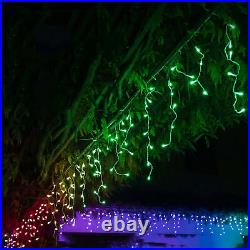 Twinkly Smart Decorations 190 LED RGB App Controlled Icicle Lights, (4 Pack)