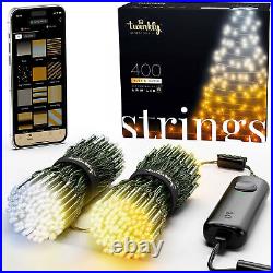 Twinkly Strings App-Controlled LED Christmas Lights 400 AWW (Amber & White)