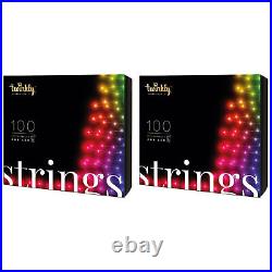 Twinkly Strings App-Controlled Smart LED Christmas Lights 100 Multicolor(2 Pack)