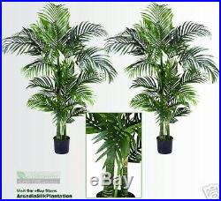 Two 4′ Areca Artificial Tropical Palm Trees In Pot 504