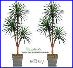 Two 6' Yucca Tripled Artificial Palm Tree Silk Plant, with No Pot