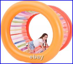 Tzsmat 73 Diameter Inflatable Giant Colorful Rolling Wheel for Pool