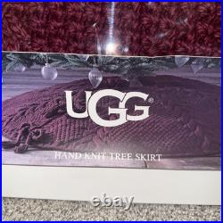 UGG Hand Knit Chunky Cable Crimson Red Christmas Tree SKIRT 54 Round New A95