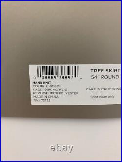 UGG Hand Knit Chunky Cable Crimson Red Christmas Tree Sweater Skirt NEW RARE