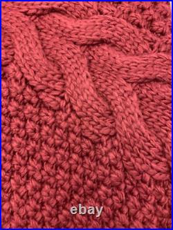 UGG Hand Knit Chunky Cable Crimson Red Christmas Tree Sweater Skirt NEW RARE
