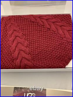 UGG Hand Knit Chunky Cable Crimson Red Christmas Tree Sweater Skirt NEW RARE