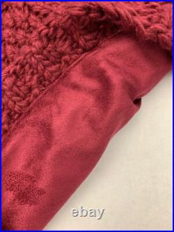 UGG Hand Knit Chunky Cable Crimson Red Christmas Tree Sweater Skirt NEW RARE