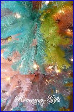 UNICORN Rainbow PASTEL Princess Slim Pencil Pre-Lit Christmas Tree 5 ft by 24