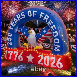 USA 250th Year Arch Inflatable Patriotic Bald Eagle LED Blow-Up Yard Decor USA 250th Year Arch Inflatable Patriotic Bald Eagle LED Blow-Up Yard Decor