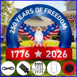 USA 250th Year Arch Inflatable Patriotic Bald Eagle LED Blow-Up Yard Decor USA 250th Year Arch Inflatable Patriotic Bald Eagle LED Blow-Up Yard Decor