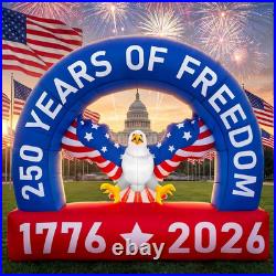 USA 250th Year Arch Inflatable Patriotic Bald Eagle LED Blow-Up Yard Decor USA 250th Year Arch Inflatable Patriotic Bald Eagle LED Blow-Up Yard Decor