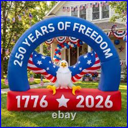 USA 250th Year Arch Inflatable Patriotic Bald Eagle LED Blow-Up Yard Decor USA 250th Year Arch Inflatable Patriotic Bald Eagle LED Blow-Up Yard Decor