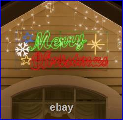 Ultra Large 94.5x41 Inch Twinkle 1080LED Merry Christmas Motif Multi LEDs