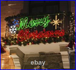 Ultra Large 94.5x41 Inch Twinkle 1080LED Merry Christmas Motif Multi LEDs