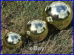 VALERIE PARR HILL ILLUMINATED HOLIDAY SPHERES GOLD MERCURY GLASS HANGERS S-M-L