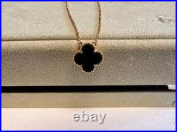 VC&ArpeIs/VIntage/AIhambra Malachite Black Necklace K18/Yellow Gold