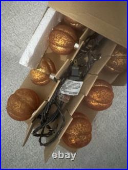 VHTF Pottery Barn MERCURY GLASS PUMPKIN STRING LIGHTS HALLOWEEN READ