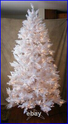 VICKERMAN 7.5' x 52 Sparkle WHITE Fir Pre-Lit Christmas TREE Beautiful