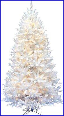 VICKERMAN 7.5' x 52 Sparkle WHITE Fir Pre-Lit Christmas TREE Beautiful