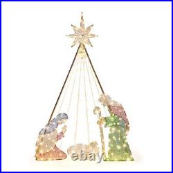VINGLI 6FT Nativity Scene for Outdoor Christmas Decorations, Lighted Large Na