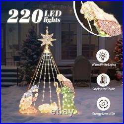 VINGLI 6FT Nativity Scene for Outdoor Christmas Decorations, Lighted Large Na