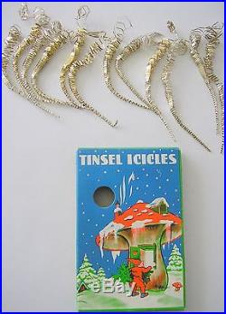VINTAGE 12 TINSEL ICICLES WIGGLERS ORIGINAL BOX MADE IN WEST GERMANY CHRISTMAS