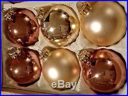 Vintage 18 Pc Cream Gold Glitter & Flower & Co-ordinating Christmas Ornaments
