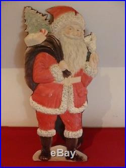 VINTAGE 1920's-30's pulp paper cardboard Father Christmas SANTA CLAUS display