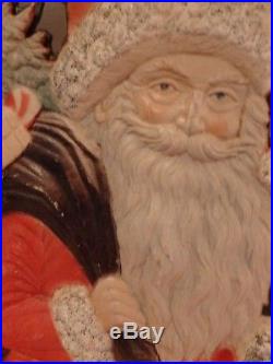 VINTAGE 1920's-30's pulp paper cardboard Father Christmas SANTA CLAUS display