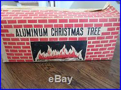 Vintage 6 1/2' Aluminum Pom Pom Christmas Tree! 100 Branches! Nice With Box