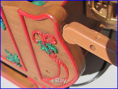 VINTAGE ANIMATED SANTA ON HIS SLEIGH PULLED BY HIS REINDEER 3ft LONG (LAST ONE)