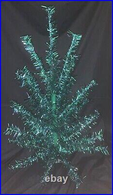 VINTAGE’ASTRALITE’ VINYL ALUMINUM BLUE/GREEN 38 CHRISTMAS TREE WithBOX