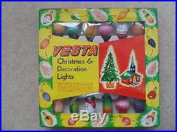 VINTAGE CHRISTMAS LIGHTS 1960s VESTA 12 LAMP FIGURAL SET PERFECT WORKING ORDER