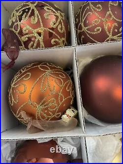 VINTAGE FRONTGATE HOLIDAY COLLECTION Copper & GOLD CHRISTMAS ORNAMENTS Set Of 30