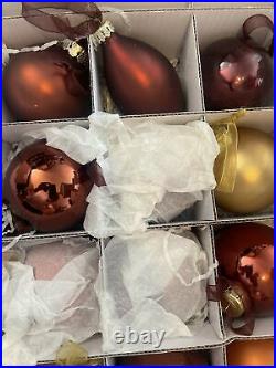 VINTAGE FRONTGATE HOLIDAY COLLECTION Copper & Gold CHRISTMAS ORNAMENTS Set Of 32