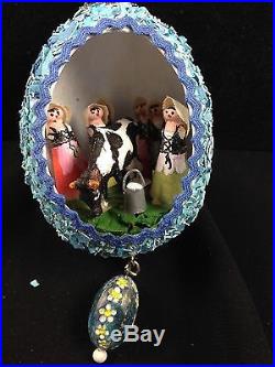 VINTAGE MAGNIFICENT TWELVE DAYS OF CHRISTMAS ORNAMENTS SHAPED EGGS STORY